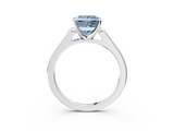 White gold Fancy Blue Princess  Cut Channel Set Solitaire Engagement Ring with Four-Prong Setting_245