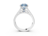 White gold Fancy Blue Princess  Cut Channel Set Solitaire Engagement Ring with Prong Setting_23