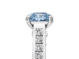 White gold Fancy Blue Princess  Cut Channel Set Solitaire Engagement Ring with Prong Setting_25