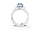 White gold Fancy Blue Princess Cut Cut Channel Set Solitaire Ring with Four-Prong Setting_15