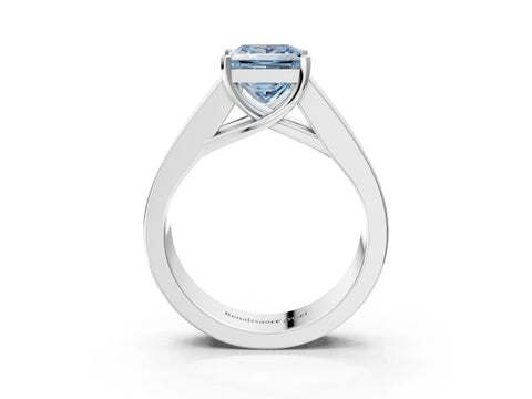 White gold Fancy Blue Princess Cut Cut Channel Set Solitaire Ring with Four-Prong Setting_15