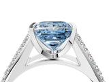 White gold Fancy Blue Princess Cut Cut Diamond Channel Set Pave Band with Tension Prong Setting_4