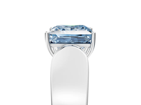 White gold Fancy Blue Princess Cut Cut Diamond Channel Set Solitaire Ring with Four-Prong Setting_29