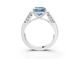 White gold Fancy Blue Princess Cut Cut Diamond Channel Set Solitaire Ring with Four-Prong Setting_87