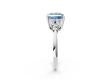 White gold Fancy Blue Princess Cut Cut Diamond Cluster Ring with Solitaire Band and Four-Prong Setting_38