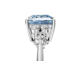 White gold Fancy Blue Princess Cut Cut Diamond Cluster Ring with Solitaire Band and Four-Prong Setting_41
