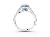 White gold Fancy Blue Princess Cut Cut Pave Split Shank Engagement Ring with Four-Prong Setting_15