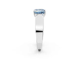White gold Fancy Blue Princess Cut Diamond Channel Set Solitaire Ring with Four-Prong Setting_25