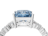 White gold Fancy Blue Princess Cut Diamond Cluster Pavé Band with Four-Prong Setting_31