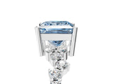 White gold Fancy Blue Princess Cut Diamond Cluster Pavé Band with Four-Prong Setting_32