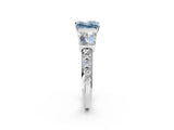 White gold Fancy Blue Princess Cut Diamond Engagement Ring with Baguette Side Stones and Channel Set Band_34