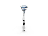 White gold Fancy Blue Princess Cut Diamond Engagement Ring with Side Stone Accents and Four-Prong Setting_26