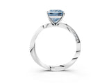 White gold Fancy Blue Princess Cut Diamond Engagement Ring with Side Stone Accents and Four-Prong Setting_27