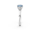 White gold Fancy Blue Princess  Cut Diamond Five-Stone Prong Set White Gold Ring_34