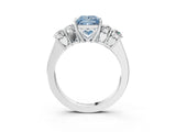 White gold Fancy Blue Princess  Cut Diamond Five-Stone Prong Set White Gold Ring_35