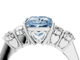 White gold Fancy Blue Princess  Cut Diamond Five-Stone Prong Set White Gold Ring_36