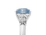 White gold Fancy Blue Princess  Cut Diamond Five-Stone Prong Set White Gold Ring_37