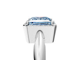 White gold Fancy Blue Princess  Cut Diamond Halo Engagement Ring with Split Shank and Four-Prong Setting_95