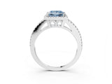 White gold Fancy Blue Princess Cut Diamond Halo Split Shank Engagement Ring_78