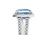 White gold Fancy Blue Princess Cut Diamond Halo Split Shank Engagement Ring_80