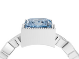 White gold Fancy Blue Princess  Cut Diamond Milgrain Marquise Band with Prong Setting_7