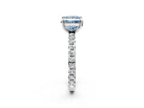 White gold Fancy Blue Princess  Cut Diamond Pavé Band with Four-Prong Setting_14