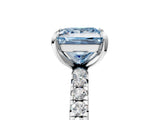 White gold Fancy Blue Princess  Cut Diamond Pavé Band with Four-Prong Setting_17