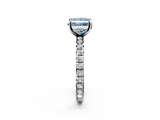 White gold Fancy Blue Princess  Cut Diamond Pavé Band with Four-Prong Setting_73
