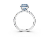White gold Fancy Blue Princess  Cut Diamond Pavé Band with Four-Prong Setting_74