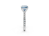 White gold Fancy Blue Princess Cut Diamond Pavé Solitaire Engagement Ring with Four-Prong Setting_85