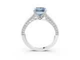 White gold Fancy Blue Princess  Cut Diamond Pave Band with Four-Prong Setting_40