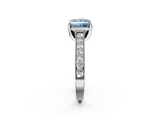 White gold Fancy Blue Princess  Cut Diamond Pave Band with Four-Prong Setting_40