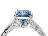 White gold Fancy Blue Princess  Cut Diamond Pave Band with Four-Prong Setting_41
