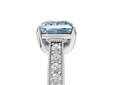 White gold Fancy Blue Princess  Cut Diamond Pave Band with Four-Prong Setting_43