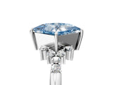 White gold Fancy Blue Princess Cut Diamond Ring with Side Stones and Four-Prong Setting_147
