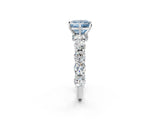 White gold Fancy Blue Princess Cut Diamond Side Stone Engagement Ring with Four-Prong Setting_26