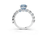 White gold Fancy Blue Princess Cut Diamond Side Stone Engagement Ring with Four-Prong Setting_27
