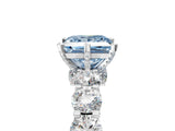 White gold Fancy Blue Princess Cut Diamond Side Stone Engagement Ring with Four-Prong Setting_29