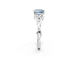White gold Fancy Blue Princess Cut Diamond Solitaire Celtic Knot Ring with Four-Prong Setting_69
