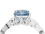 White gold Fancy Blue Princess Cut Diamond Solitaire Celtic Knot Ring with Four-Prong Setting_72