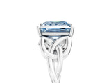 White gold Fancy Blue Princess Cut Diamond Solitaire Celtic Knot Ring with Four-Prong Setting_72