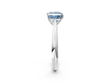 White gold Fancy Blue Princess Cut Diamond Solitaire Engagement Ring with Cathedral Setting and Four-Prong Mount_14