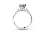 White gold Fancy Blue Princess Cut Diamond Solitaire Engagement Ring with Cathedral Setting and Four-Prong Mount_15