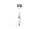 White gold Fancy Blue Princess Cut Diamond Solitaire Engagement Ring with Cathedral Setting and Four-Prong Mount_183
