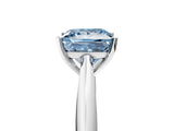 White gold Fancy Blue Princess Cut Diamond Solitaire Engagement Ring with Cathedral Setting and Four-Prong Mount_186