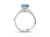 White gold Fancy Blue Princess Cut Diamond Solitaire Engagement Ring with Cathedral Setting and Four-Prong Mount_3