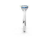 White gold Fancy Blue Princess Cut Diamond Solitaire Engagement Ring with Cathedral Setting and Four-Prong Mount_86