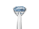 White gold Fancy Blue Princess Cut Diamond Solitaire Engagement Ring with Cathedral Setting and Four-Prong Mount_89