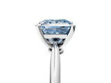 White gold Fancy Blue Princess Cut Diamond Solitaire Engagement Ring with Classic Band and Four-Prong Setting_99