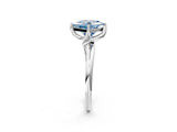 White gold Fancy Blue Princess Cut Diamond Solitaire Engagement Ring with Four-Prong Setting and Classic Band_22